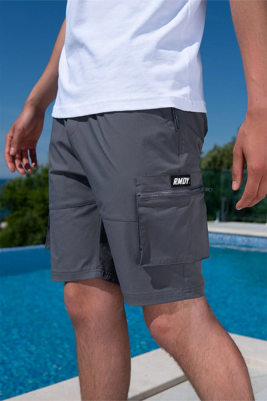 Grey Tech Cargo Shorts